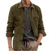Men's Casual -color Corduroy Button Shirt, Men's Lapel Long-sleeved Trendy Loose Shirt