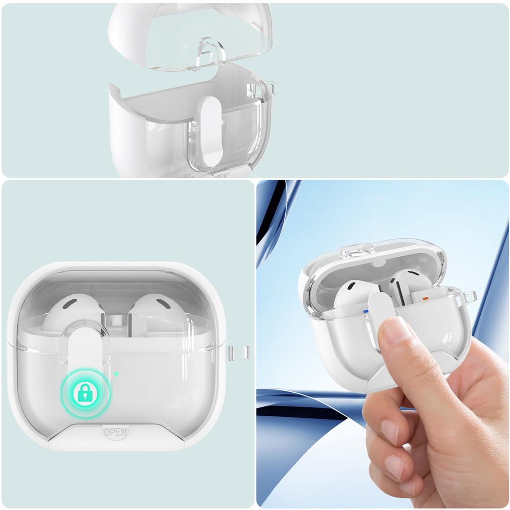 Защитный чехол с замком для Samsung Galaxy Buds 3/3Pro с подставкой для телефона и набором для чистки для Samsung Galaxy Buds 3