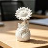Универсальный цветочный декор для стола 3D-печатный подсолнух, скандинавский стиль матовый белый цветок для декора стола, современный деревянный орнамент, эстетичная полка