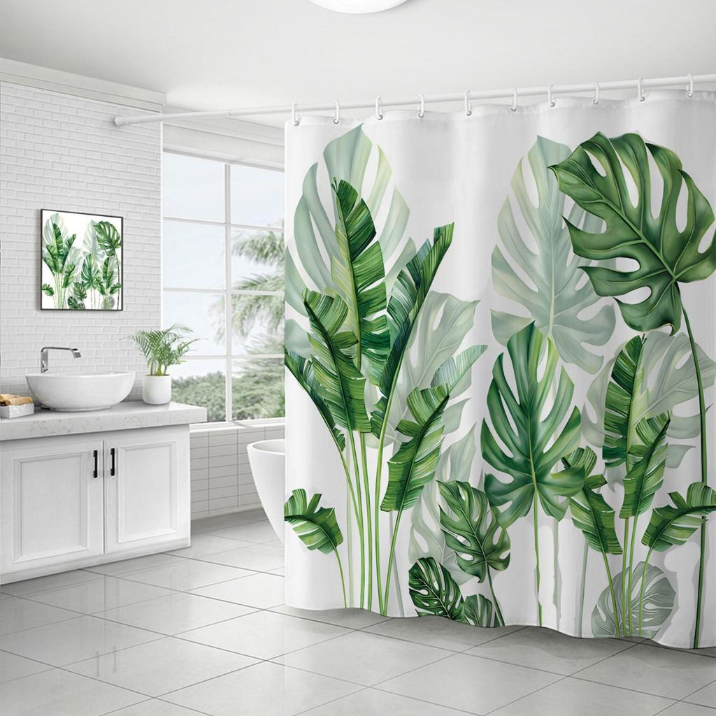Flower Leaf Bathroom Thickened Waterproof And MildewProof Shower Curtain Design
