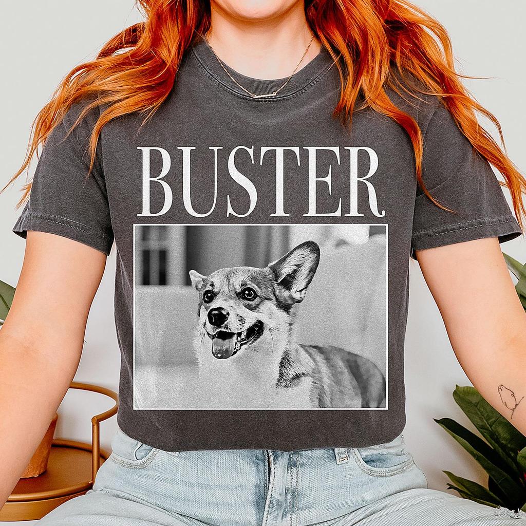 Custom Dog Comfort Colors Shirt and kids shirt with Memorial Vintage Photo & Name, Personalized Gift for Pet Owners