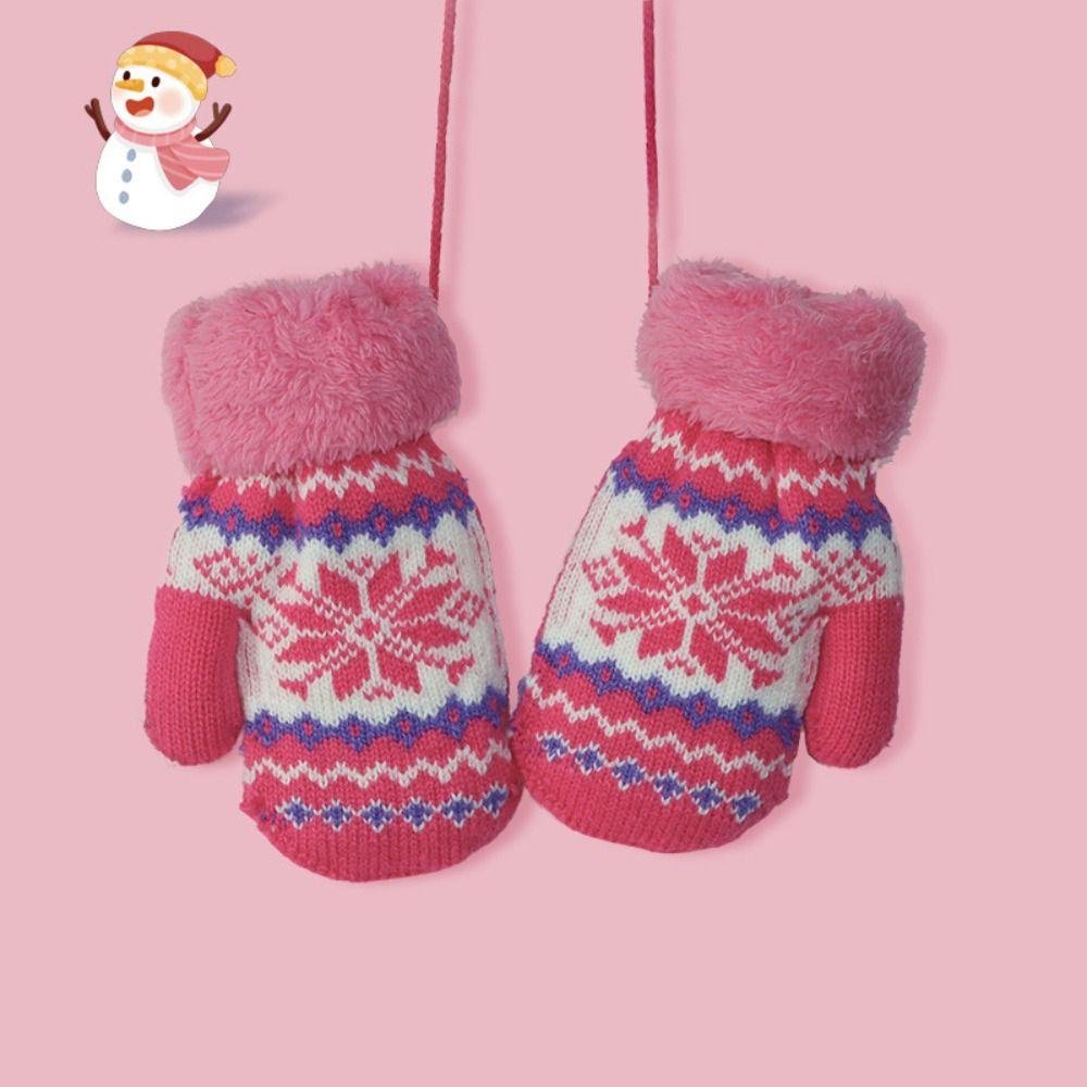 Thicken Warm Children Mittens Windproof Knitted Gloves Candy Color Baby Gloves  Toddler