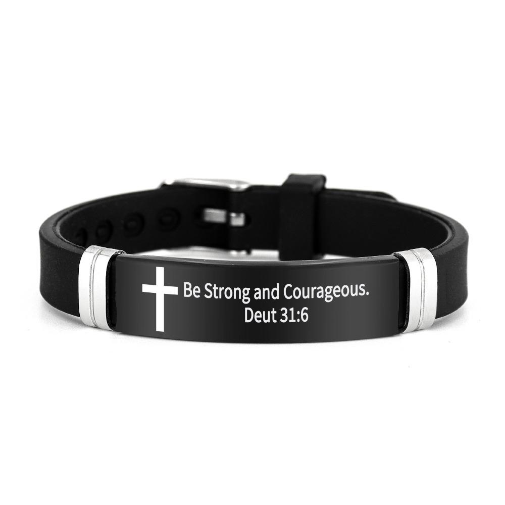 ID Wristband Family Friendship Bracelet Cross Design Bible Verse Bracelet  For Women