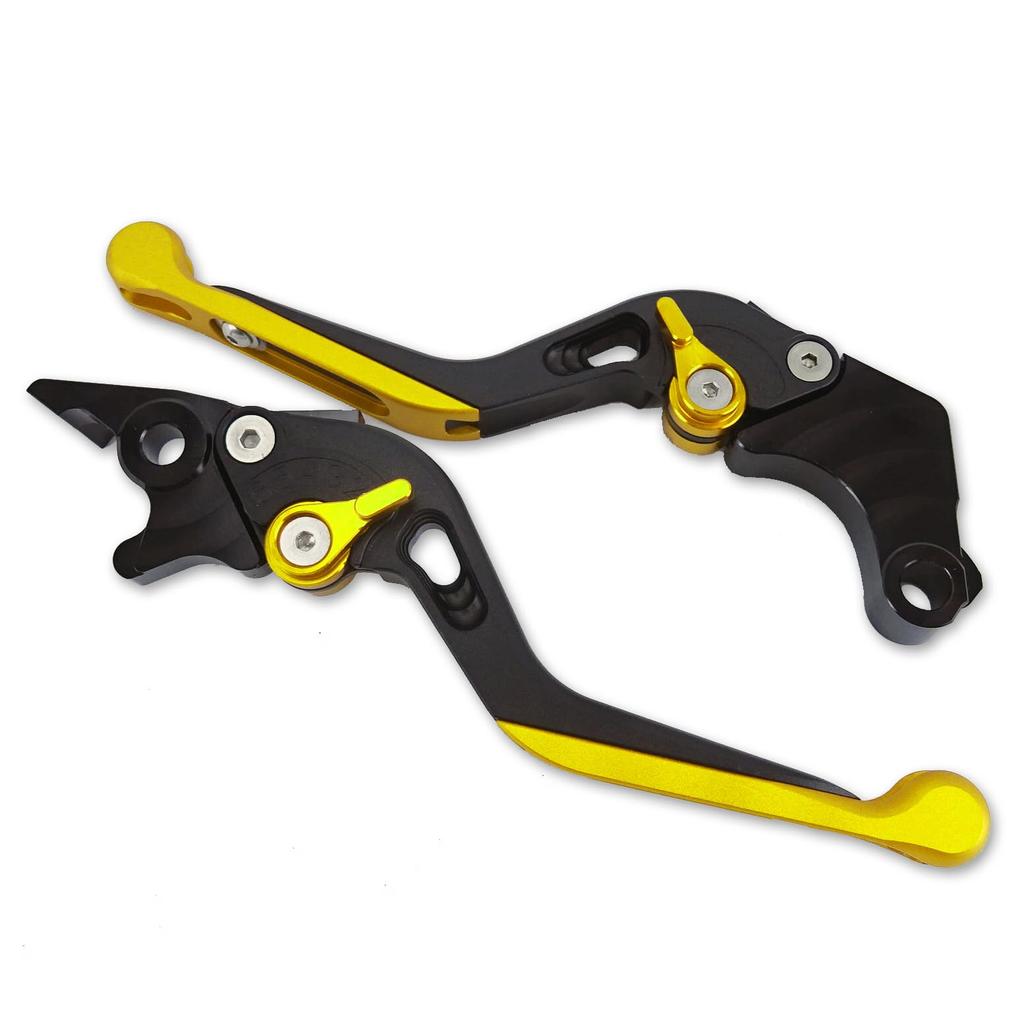 H24m9 Матовые Рычаги Тормоза и Сцепления Универсальные для Honda Monkey GROM Черный/Золотой, Регулируемые в 6 Позициях, Телескопические, GB350, 125, 400X, CBR400R,