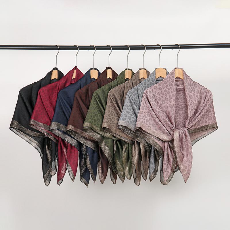 Square 100x100cm Silk Scarf Headwraps For Women Jacquard Hair Scarve Hijab Foulard Bandana Femme Headscarf