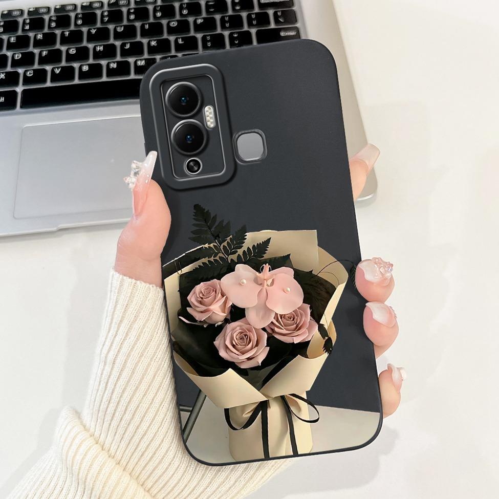 For Infinix Hot 12 Play Case Silicone Cute Fashion Butterfly Love Painted For Cover Inifnix Hot 12 Play Phone Case X6816 X6816C