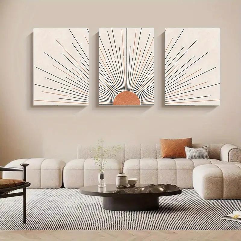 3pcs/set Bohemian Rising Sun Canvas Poster - Vintage Art for Bedroom Decor and Room Decoration Wall Art Decortion Posters
