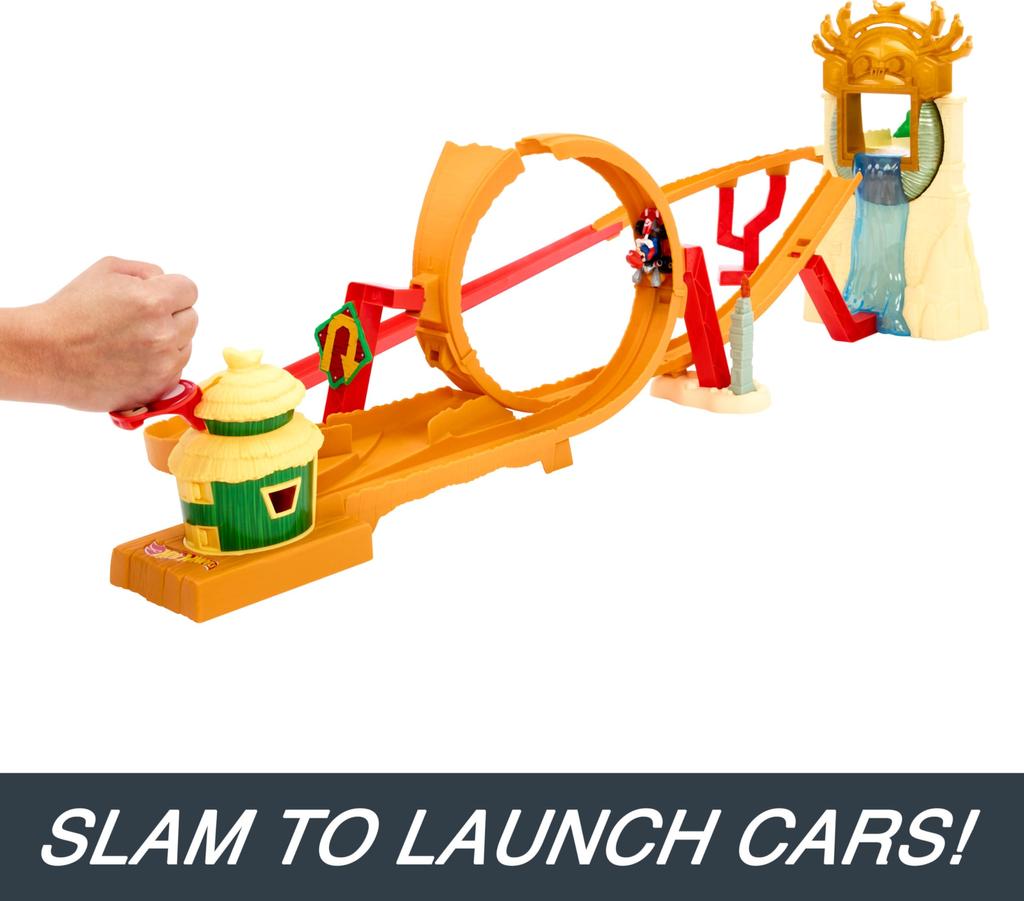 Hot Wheels The Super Mario Movie Jungle Kingdom Race 1 Mario Years Old and HMK49 Bros. (Includes Kart) [Mini Car] [Play Set] [5 Up] [Present]