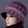 Women's Winter Plus Velvet Knit Hat - Warm Grandma's Thick Versatile Wool Basin Cap