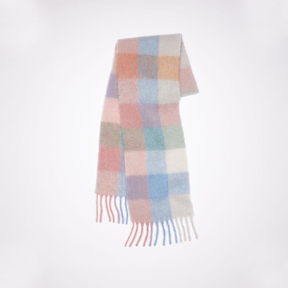 Tonglu Plaid Scarf New Imitation Cashmere Mohair Autumn and Winter Women's Warm Shawl