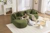 Modular Curved Sofa – Left Chaise Longue + 2-Seater, L-Shaped, Chenille Cover, Assembly-Free for Living Room, Apartment & Office – Green
