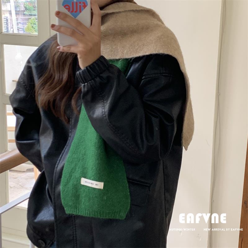 Contrast Color Korean Scarf: Cute & Cozy Knit for Women, Autumn/Winter Neck Warmer, Easy To Match for Students