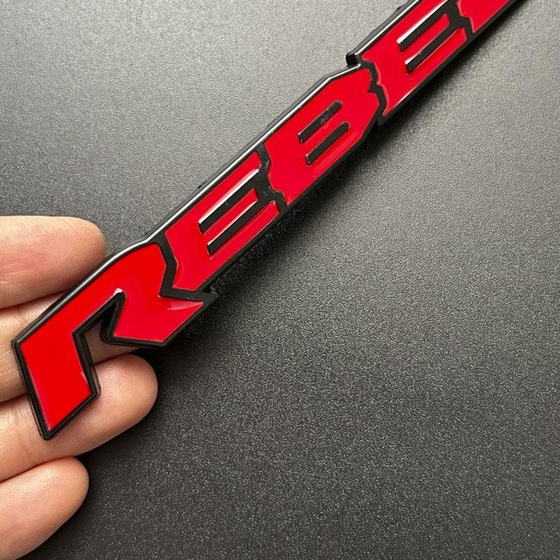 AAYL1 3D Metal Car Styling Body Side Rear Trunk Sticker REBEL Badge Emblem For RAM 1500 2500 Personalized replacement Accessories