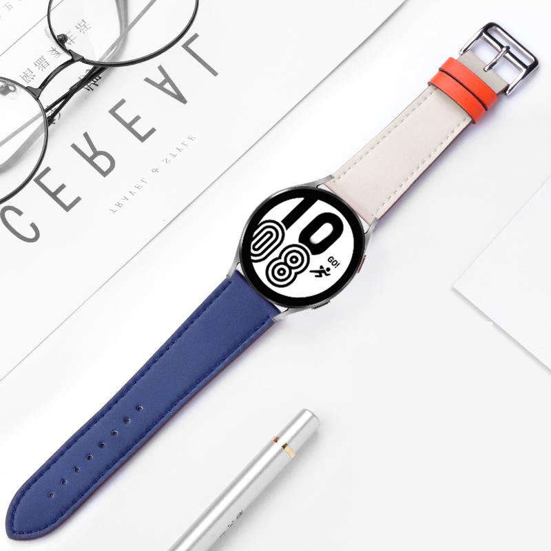 20mm 22mm Leather Band For Samsung Galaxy watch 5/6/pro/4/classic 44mm 40mm Active 2/3/S3/Huawei GT-2-Pro Bracelet watch 4 strap