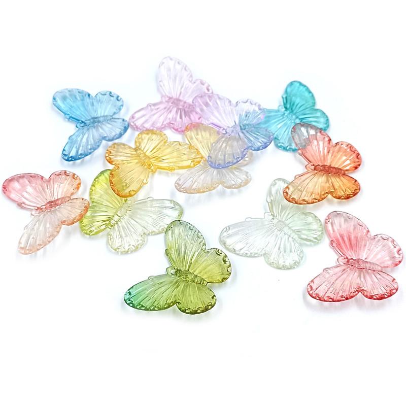 10 шт. DIY Шпилька Ювелирные Аксессуары Двойной Цвет Бабочка С Отверстием Градиент Подвеска Материал Бусины Ручной Работы Креативные Нежные Ювелирные Изделия