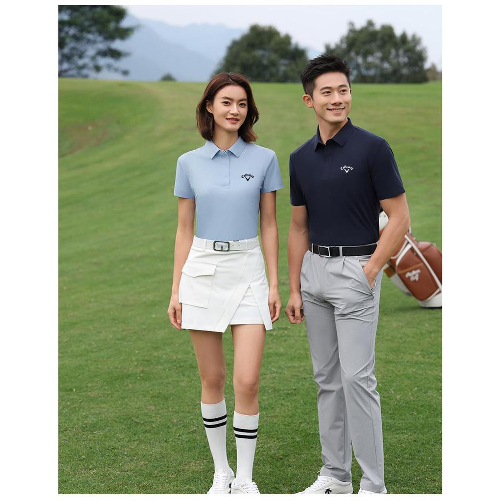 Callaway 2025 Лето Лето Вышитая Гольф Бизнес Досуг Спорт Стиль Водная Рябь Однотонная Рубашка Поло