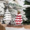 6pcs/box Plastic Painted Cedar Christmas Tree Ornament Colorful Xmas Hanging Ornament  DIY Crafts