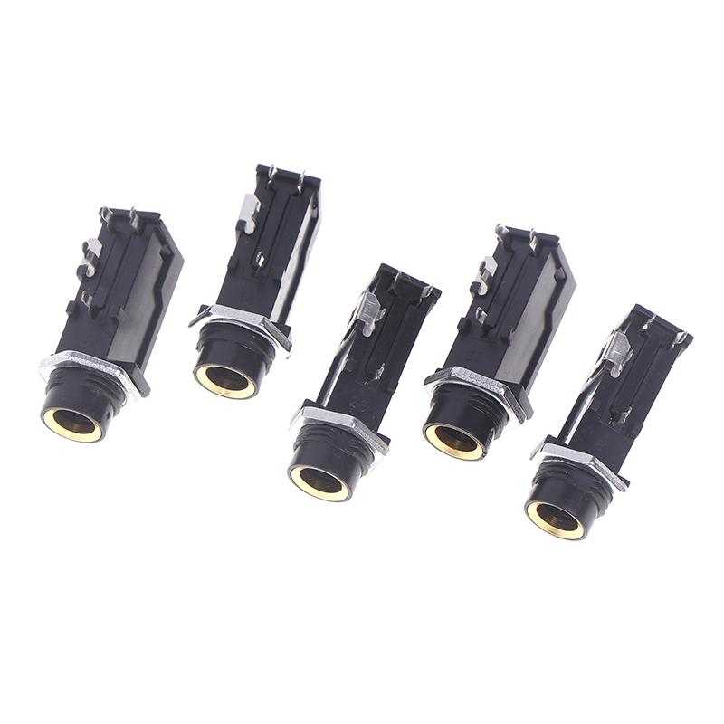 5 шт. Сделай сам 6,35/6,5 мм разъем позолоченный 4P стерео двухканальный микрофонный разъем шасси аудио адаптер гайка прямой разъем