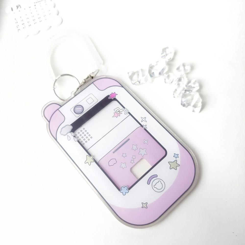 Keychain Pendant Acrylic Card Holder 3 Inch Kpop Photocard Holder for Backpack Accessory