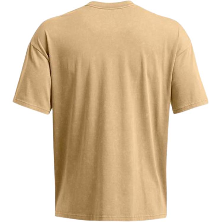 Under Armour Футболка Ua Logo Wash Solid Color Training Breathable Soft Short Sleeve T Shirt Men Tops Camel-Brown 1389147-263