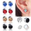 1 Pair Fashion Earrings Ear Clips Ear Studs Magnet No Piercing 304 Titanium Steel Magnetic Women Men Rhinestone  Beads