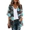 Women's Fashion Printed Seven-Part Sleeve Cardigan Loose Blouse Casual Blouse Top