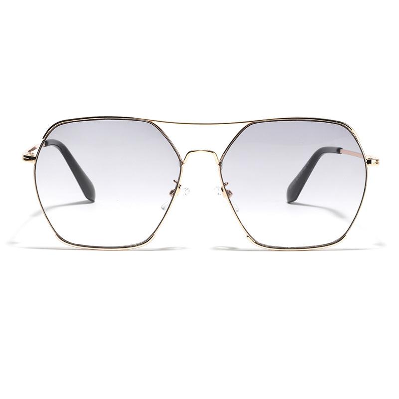 Очки Квадратные Солнцезащитные очки с большой оправой Мужские Многоугольные Розовые Металлические Солнцезащитные очки Женские Осенне-зимние