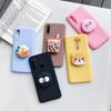 Lovely 3D Cartoon Phone Bracket Case for iPhone Samsung Huawei Xiaomi Redmi Cute Folding Kickstand Soft Silicone Stand Cover