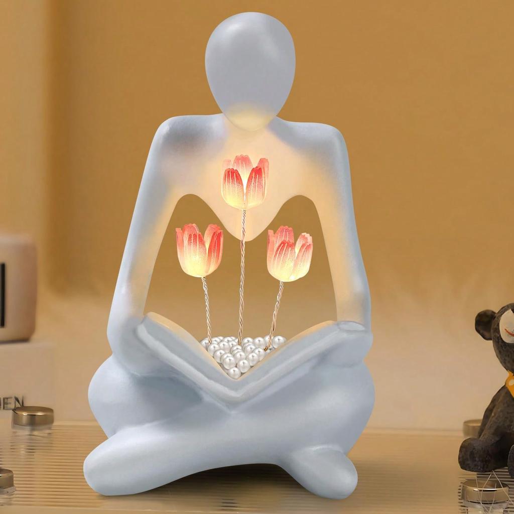 1pc Art Advanced Abstract Character Tulip Nightlight, Creative Decoration, Bedroom Decoration, Birthday Gift Minimum Decoration Accessories