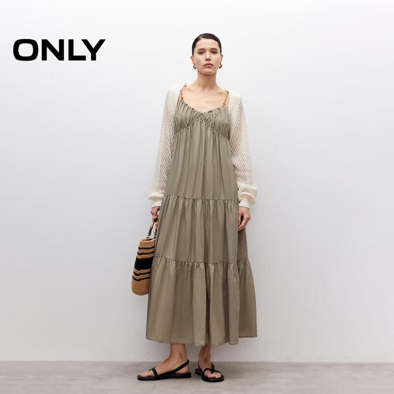 Only Летнее эфирное курортное платье макси на бретельках 2025