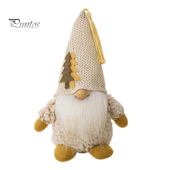 Рождественская кукла-гном, вязаная заостренная шапка ручной работы, снежинка, дерево, полная борода, милый настольный безликий гном, фаршированное украшение, товары для вечеринок, подарок