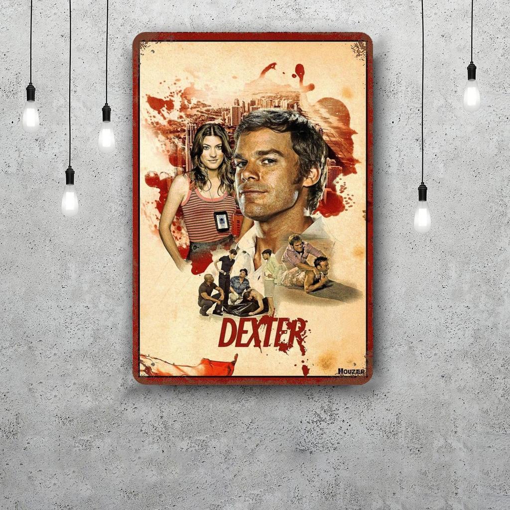 Dexter TV Show Vintage Metal Tin Signs Posters Decor Retro Metal Plaque Wall Art Decor for Garage Bar