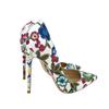 Fashion New Party Shoes Embroidery Graffiti Banquet Shoes 12CM10cm 8cm Pointed Thin High Heels