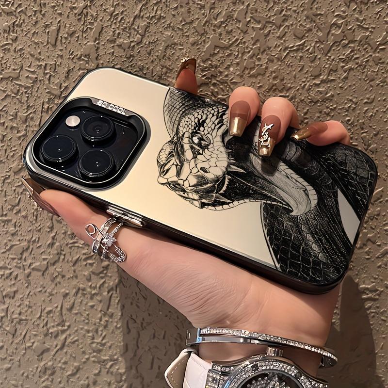 Графический чехол для телефона с дизайном Черная Кобра для iphone 16 15 14 13 12 11 x XR Xs SE2 SE 8 7 plus pro Max mini Задняя крышка для ПК
