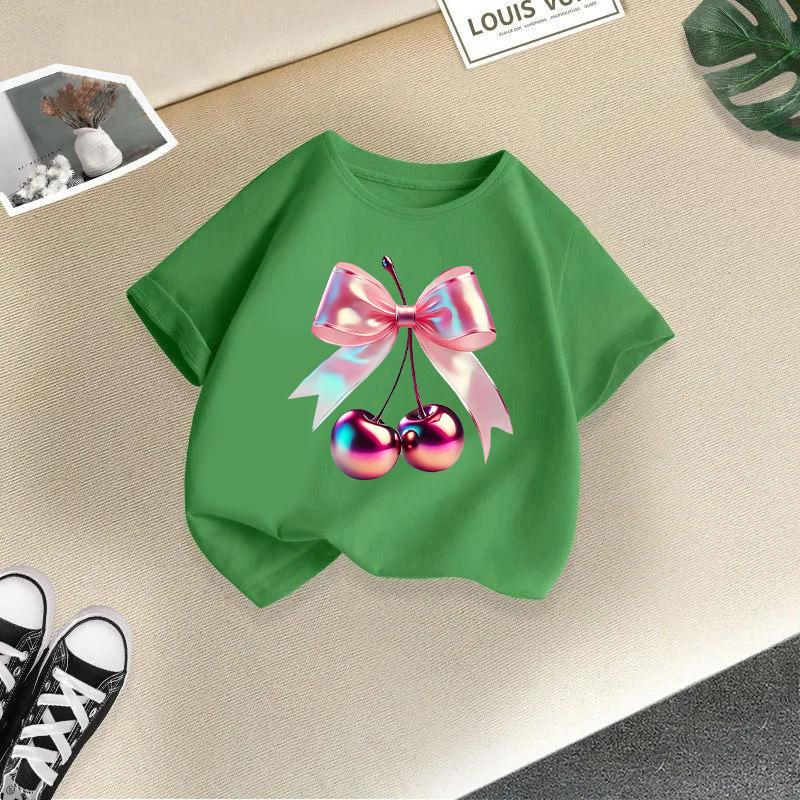 Children's Casual Short-sleeved T-shirt - Summer Girl's Cute Cherry T-shirt