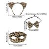 3Pcs/Set Leopard Catgirl Costume Accessories Creative Fashion Half Face Mask Halloween Decoration Sexy Masquerade Mask Christmas
