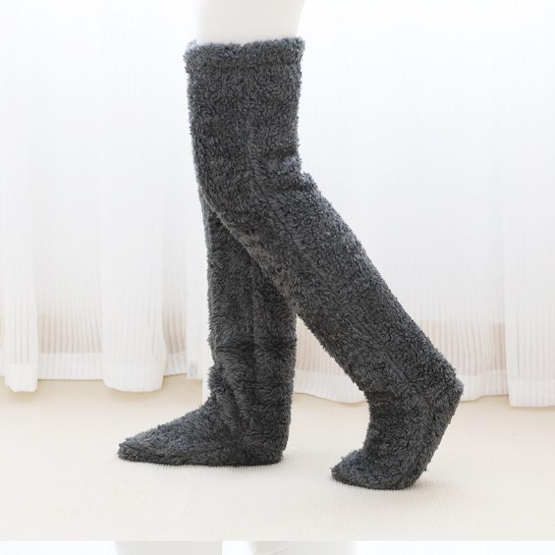Осенние и зимние женские наколенники теплые носки однотонные теплые толстые чулки