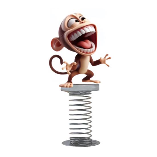 Качающееся украшение в виде животного, 2D акриловое украшение в виде обезьяны на пружине, мультяшный кролик, украшение на приборную панель автомобиля для декора дома, офиса, стола