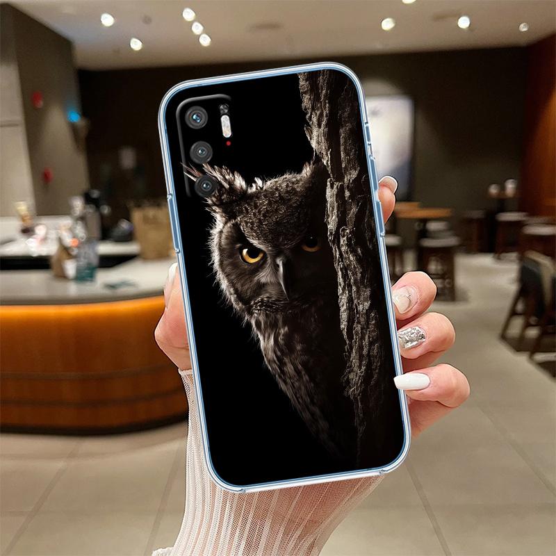 RE16 Cartoon Art Owl Transparent Phone Case for Samsung Galaxy A04 A04S A14 A23 A34 A54 M23 M33 M52 M53