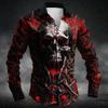 Gothic Skull Graphic Button-Up Long Sleeve Shirt, Fashion Essential