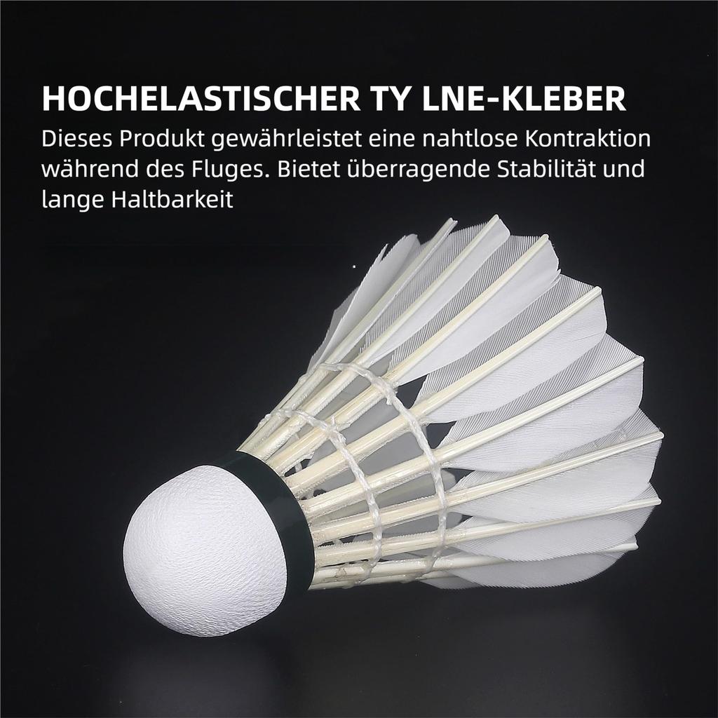 Набор бадминтонных воланов Kunli из премиального утиного пера с пробковой головкой для соревнований и тренировок в помещении, температурные воланы, 12 штук, двухслойные