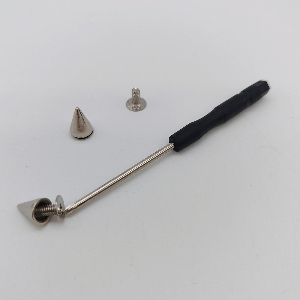 200-Piece 7x9.5mm Metal Alloy Cone Studs, Bullet Head Decorative Screws, Punk Rivets for DIY Clothing