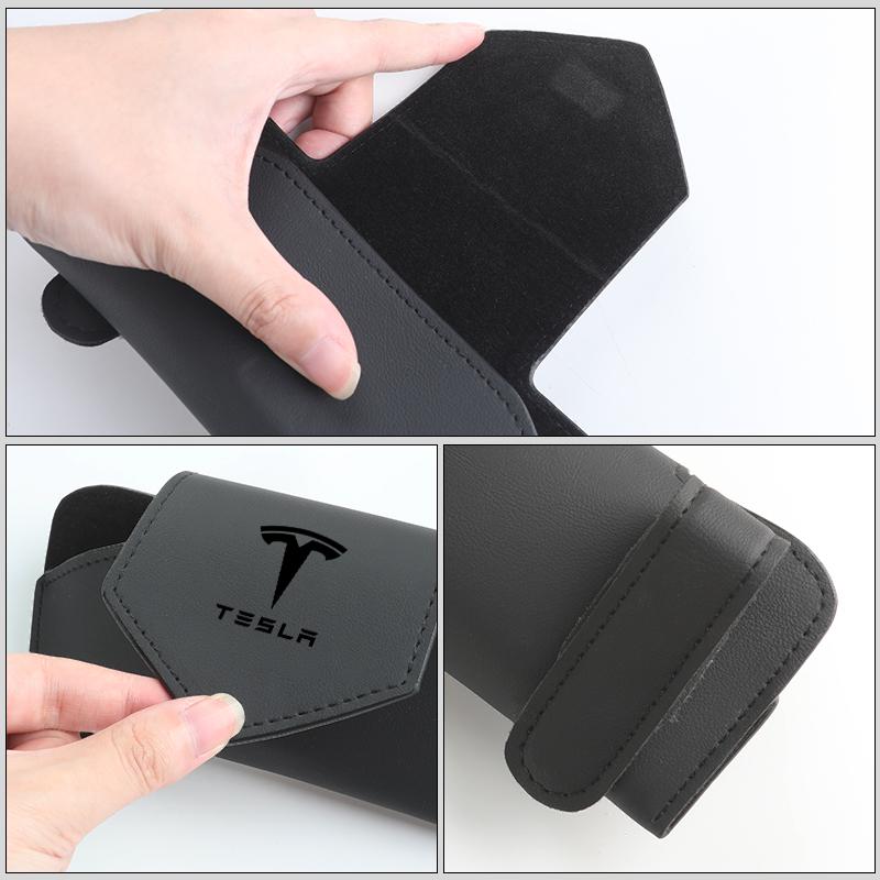 PAJL2 Car Valve Glasses Box Sun Visor Glasses Holder Sunglasses Case For Tesla Model 3 Y S X 2021 Roadster Cybertruck Juguete