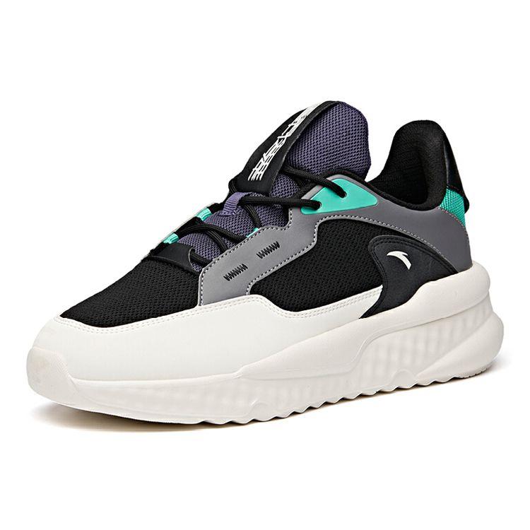 Anta Unrestrained Series Trendy Comforty Shock Absorbing Low Top Casual Shoes Men sneakers Black White Purple 112038842-3