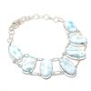 Natural Larimar Gemstone Handmade 925 Sterling Silver Jewelry Necklace 18" K0w76
