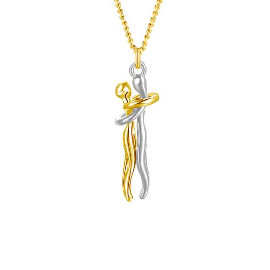 Ожерелье с подвеской в стиле хип-хоп для пары, регулируемая длина, ожерелье с подвеской для него и ее объятий, ювелирные изделия на годовщину, подарок на день Святого Валентина