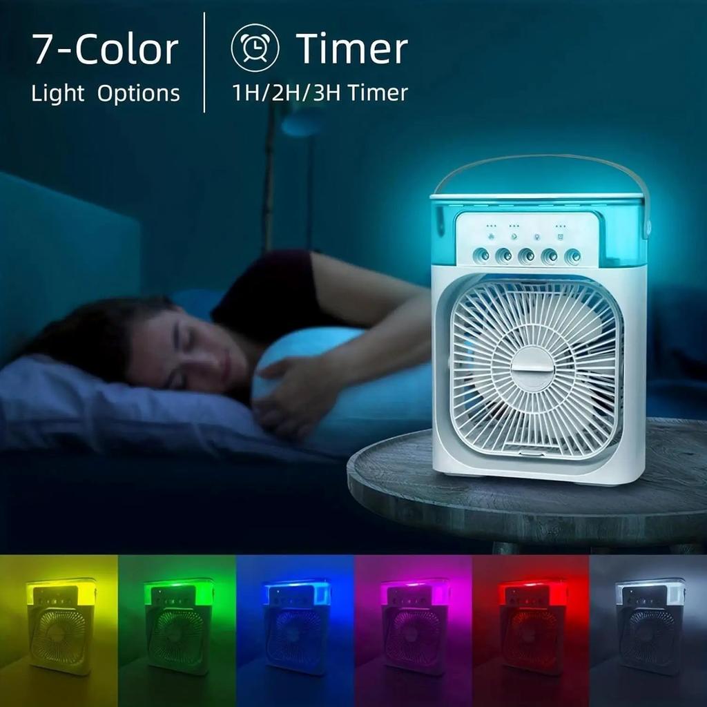3 In 1 Fan AIr Conditioner Household Small Air Cooler LED Night Light Humidifier Air Cooler Fan Adjustment Home Fan Dropshipping