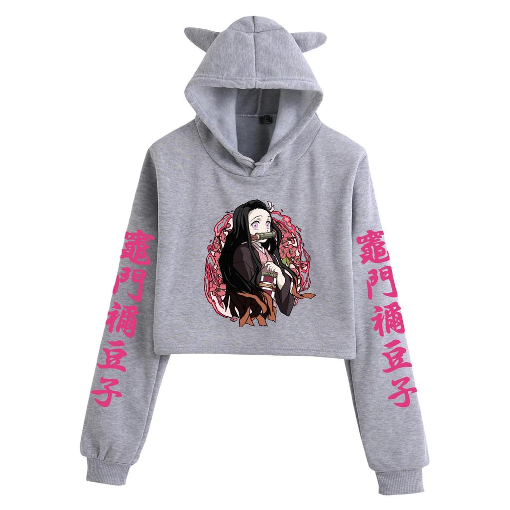 Demon Slayer Cat Ear Anime Hoodie for Women