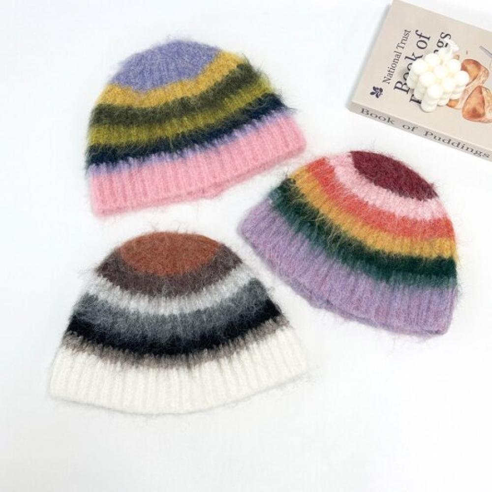 New Arrivals Open Run Rainbow Stripe Beanie