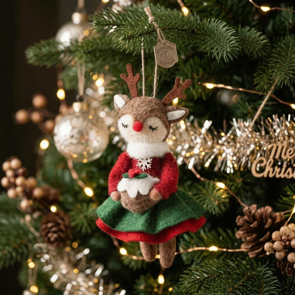 Creative Xmas Tree Ornament Vintage Style Durable Christmas Tree Decorations Elegant Reusable Christmas Tree Hanging Pendant